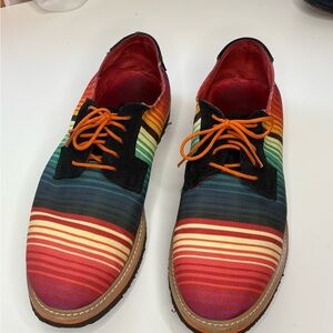 Vibrant Red and Orange Oxford Derbys